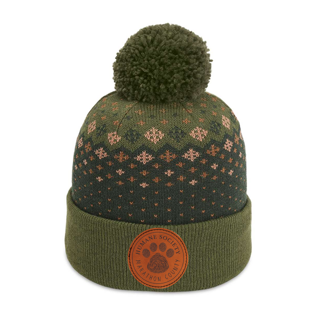 Patterned Beanie w/ HSMC Logo Patch