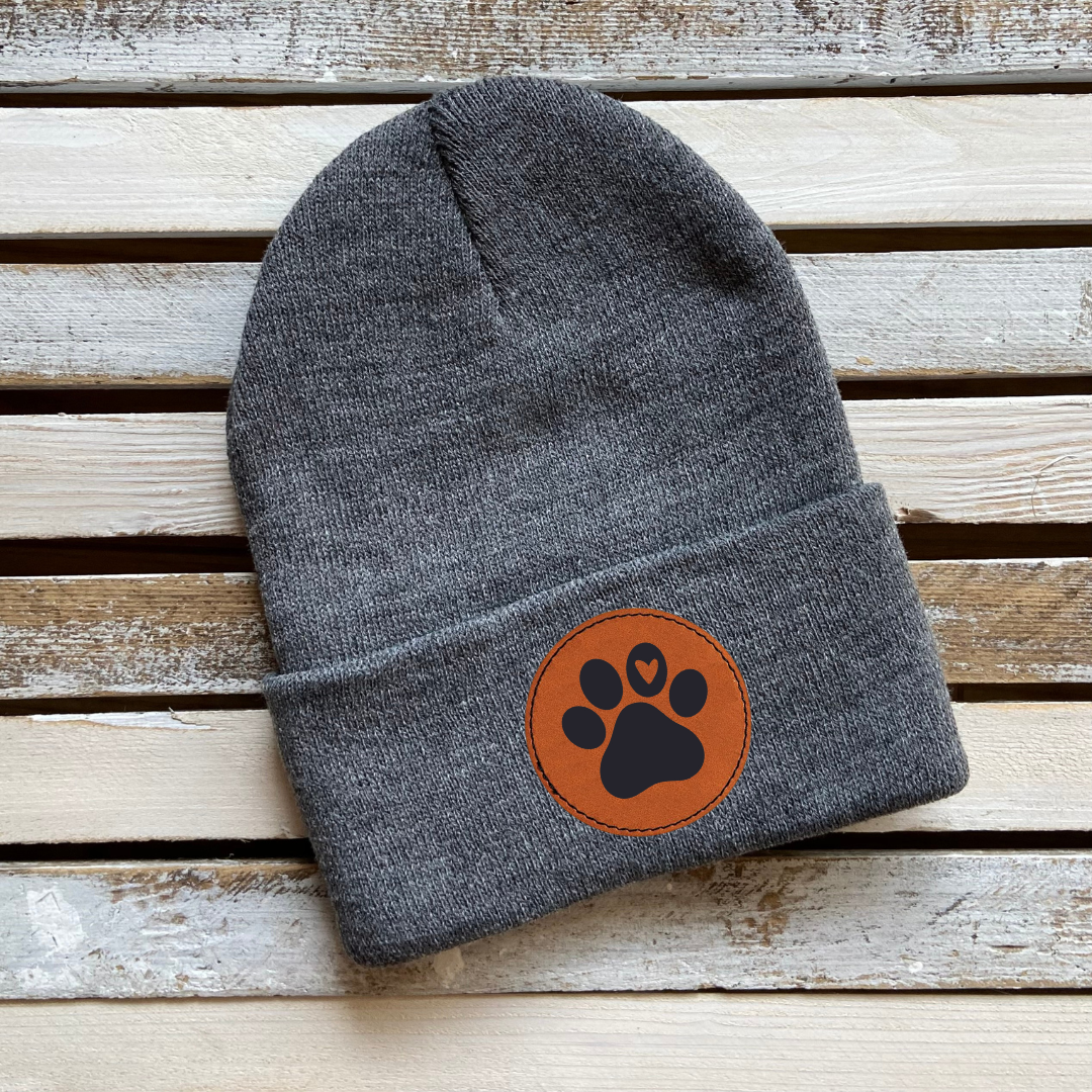 Beanie w/ Paw Print Patch - CC