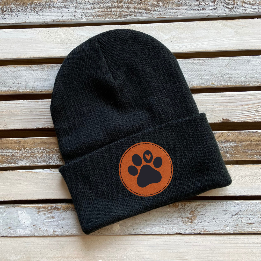Beanie w/ Paw Print Patch - CC