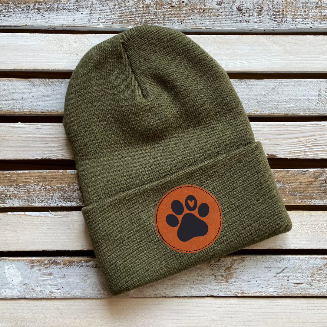 Beanie w/ Paw Print Patch - CC