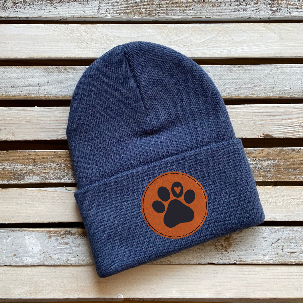 Beanie w/ Paw Print Patch - CC