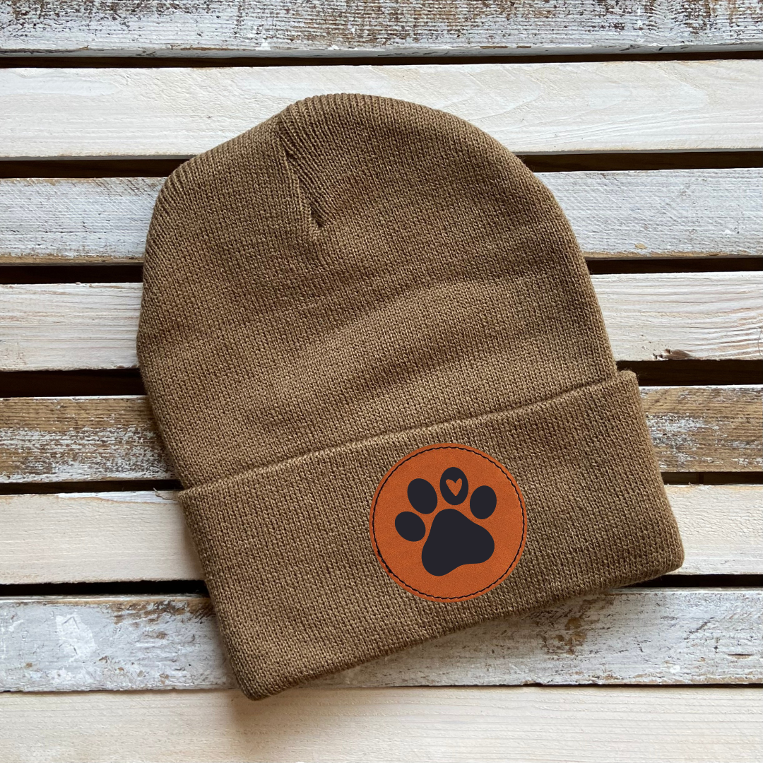 Beanie w/ Paw Print Patch - CC