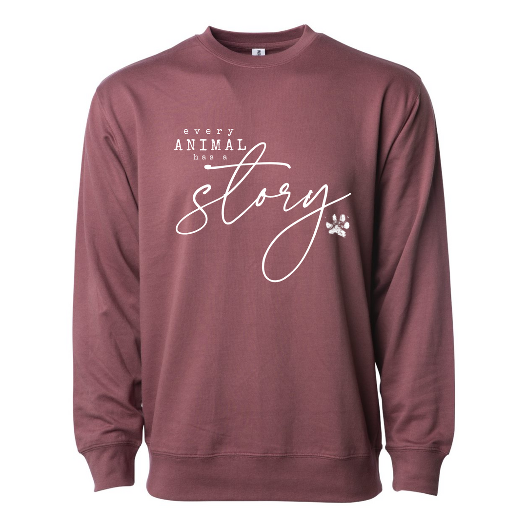 Every Animal Has A Story - Lightweight Crewneck Sweatshirt