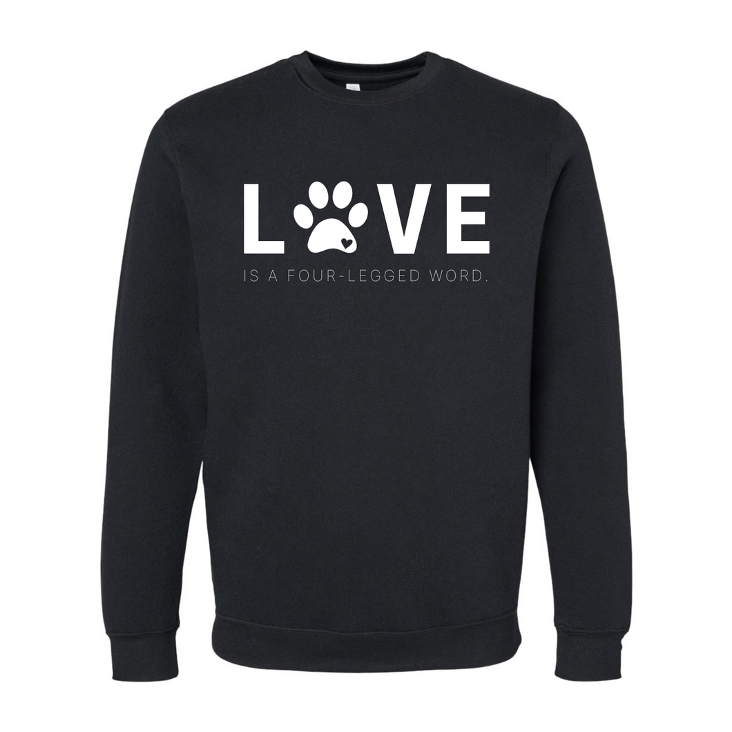 Love is a Four-Legged Word - Cozy Crewneck Sweatshirt - CC