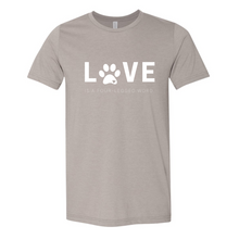 Load image into Gallery viewer, Love is a Four-Legged Word - Short Sleeve Adult Tee - CC
