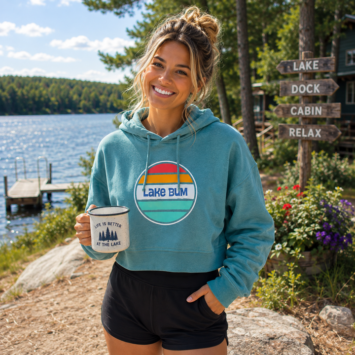 Cropped Hoodie - Lake Bum