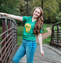 Load image into Gallery viewer, Packers &#39;Cheeseville&#39; V-Neck Adult Tee - Green/Yellow
