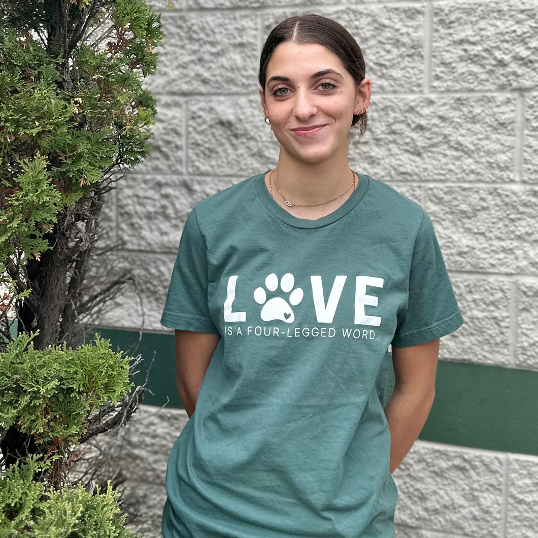 Love is a Four-Legged Word - Short Sleeve Adult Tee - CC