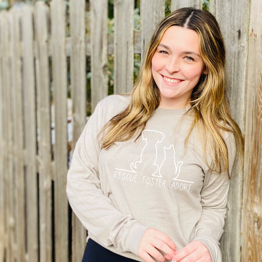 Rescue. Foster. Adopt. - Adult Short and Long Sleeve Tees - CC