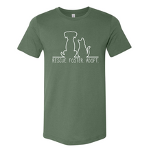 Load image into Gallery viewer, Rescue. Foster. Adopt. - Adult Short and Long Sleeve Tees
