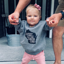 Load image into Gallery viewer, &#39;Cutest Little Cheese Curd&#39; Toddler Crewneck - Grey
