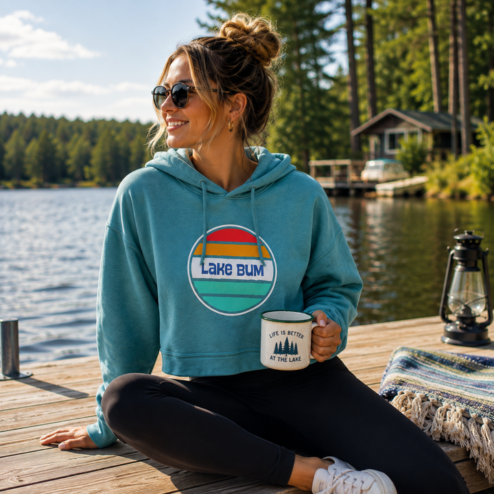 Cropped Hoodie - Lake Bum