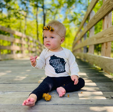 Load image into Gallery viewer, &#39;Cutest Little Cheese Curd&#39; Baby Long Sleeve Onesie - Ivory
