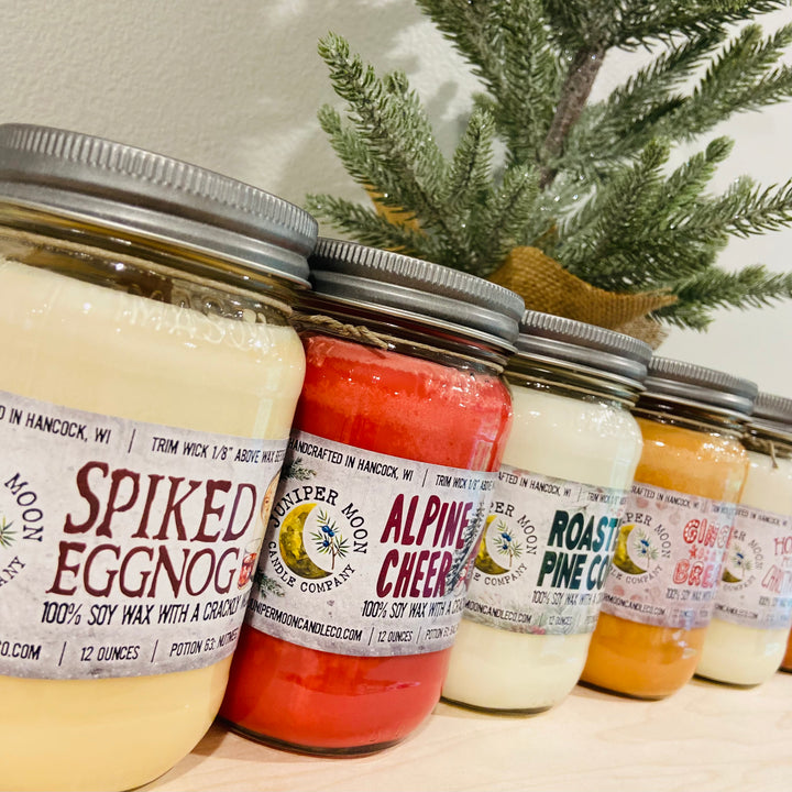 Holiday Candles - 12 oz., Wooden Wick, Soy