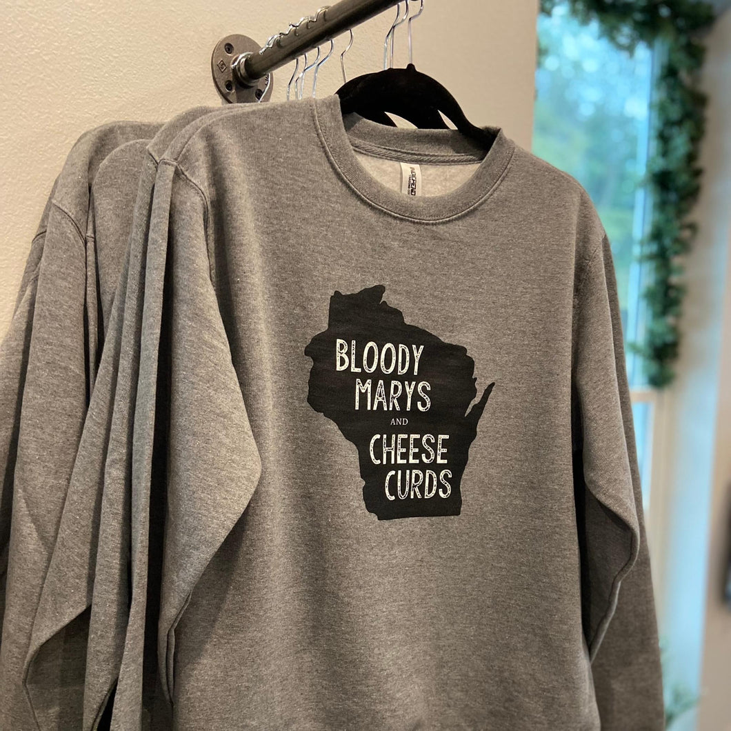 'Bloody Marys & Cheese Curds' Midweight Crewneck Sweatshirt