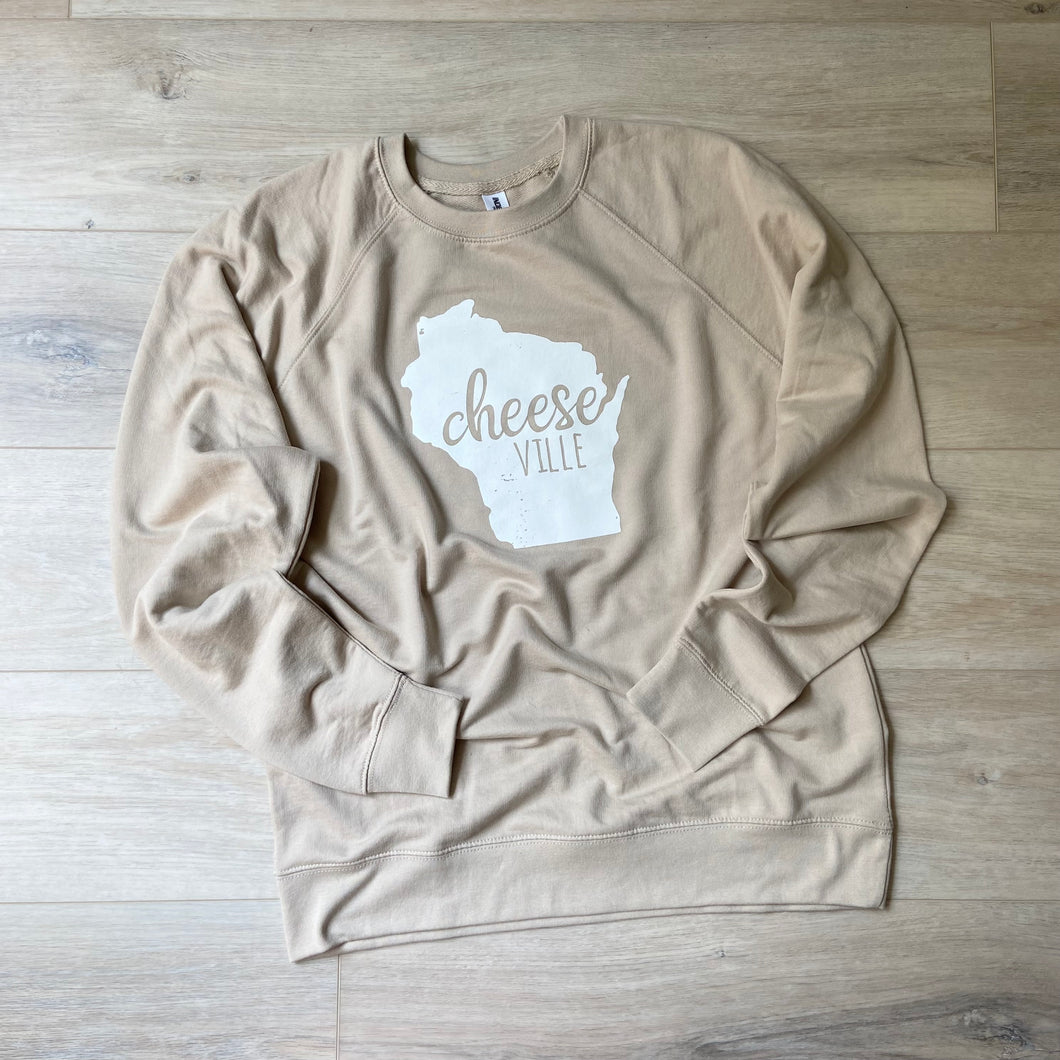 'Cheeseville' Lightweight Crewneck Sweatshirt