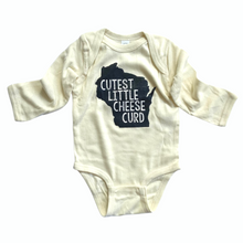 Load image into Gallery viewer, &#39;Cutest Little Cheese Curd&#39; Baby Long Sleeve Onesie - Ivory

