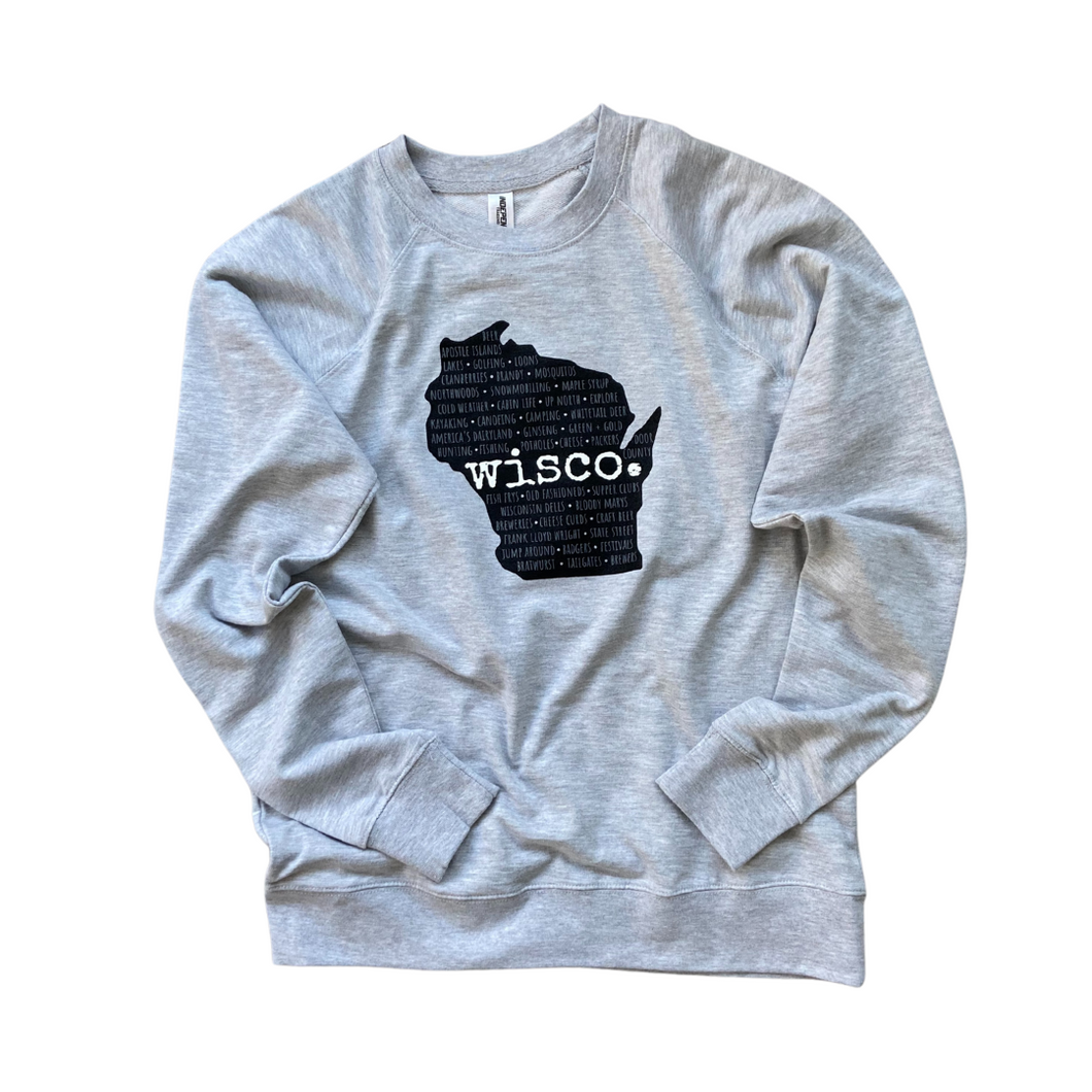 'Wisco' Lightweight Crewneck Sweatshirts