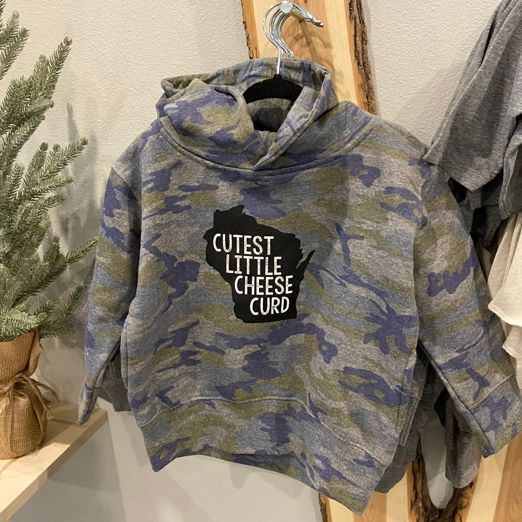 'Cutest Little Cheese Curd' - Camo Hoodie