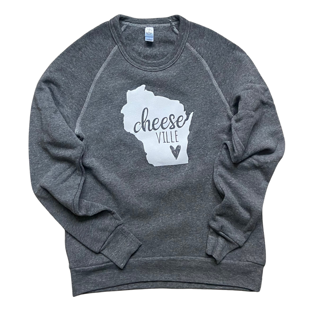 'Cheeseville' Crew Neck Sweatshirt - Grey
