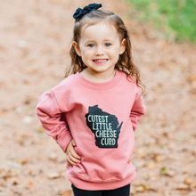 Load image into Gallery viewer, Cutest Little Cheese Curd - Toddler Cozy Crewneck

