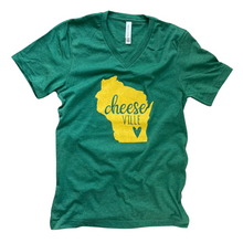 Load image into Gallery viewer, Packers &#39;Cheeseville&#39; V-Neck Adult Tee - Green/Yellow
