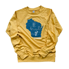 Load image into Gallery viewer, &#39;Be Kind&#39; Lightweight Sweatshirt - Mustard Yellow

