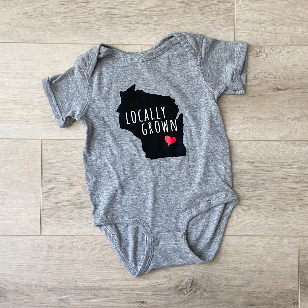 'Locally Grown' Onesie - Light Grey